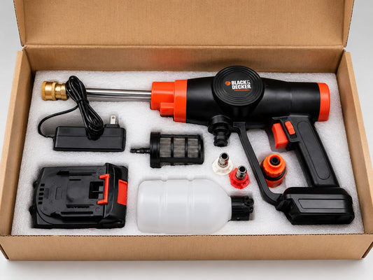 BLACK & DECKER Imported Cordless High Pressure Washer with Lithium Battery Power for Cars and Solar Panels