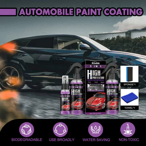 3 In 1 High Protection Quick Car Coating Spray, Ceramic Car Coating Spray Crystal Coating For Car (100 Ml)