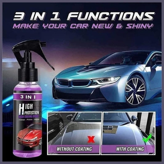 3 In 1 High Protection Quick Car Coating Spray, Ceramic Car Coating Spray Crystal Coating For Car (100 Ml)