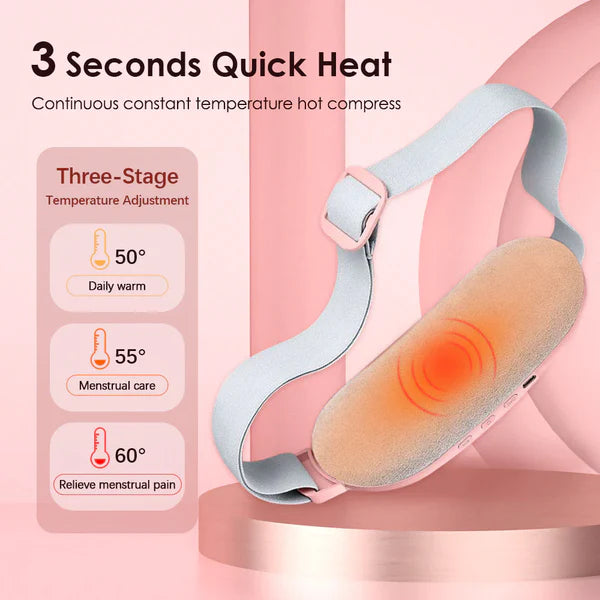 Rechargeable Period Cramp Relief Belt |Portable Cordless Heating Pad for Period Cramps | Portable Menstrual Heating Pad