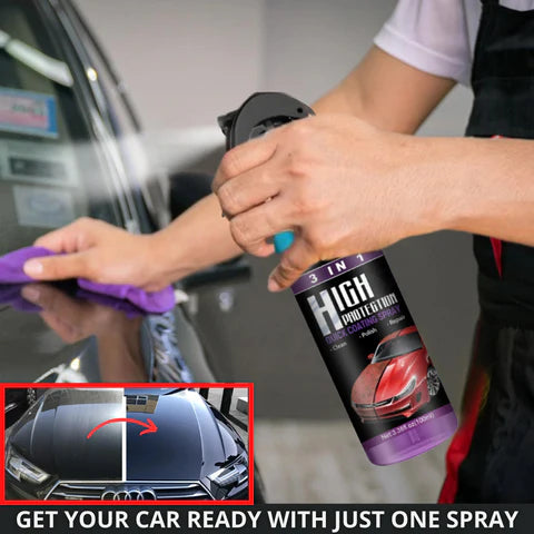 3 In 1 High Protection Quick Car Coating Spray, Ceramic Car Coating Spray Crystal Coating For Car (100 Ml)