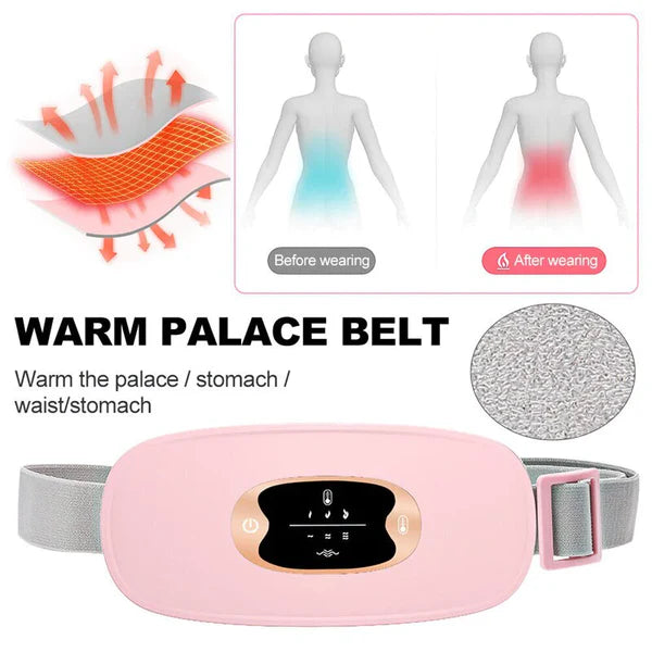 Rechargeable Period Cramp Relief Belt |Portable Cordless Heating Pad for Period Cramps | Portable Menstrual Heating Pad