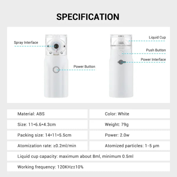 Portable Nebulizer For Asthma, Rechargeable Inhaler Nebulizer Machine For Kids And Adults, Medical asthma nebulizer